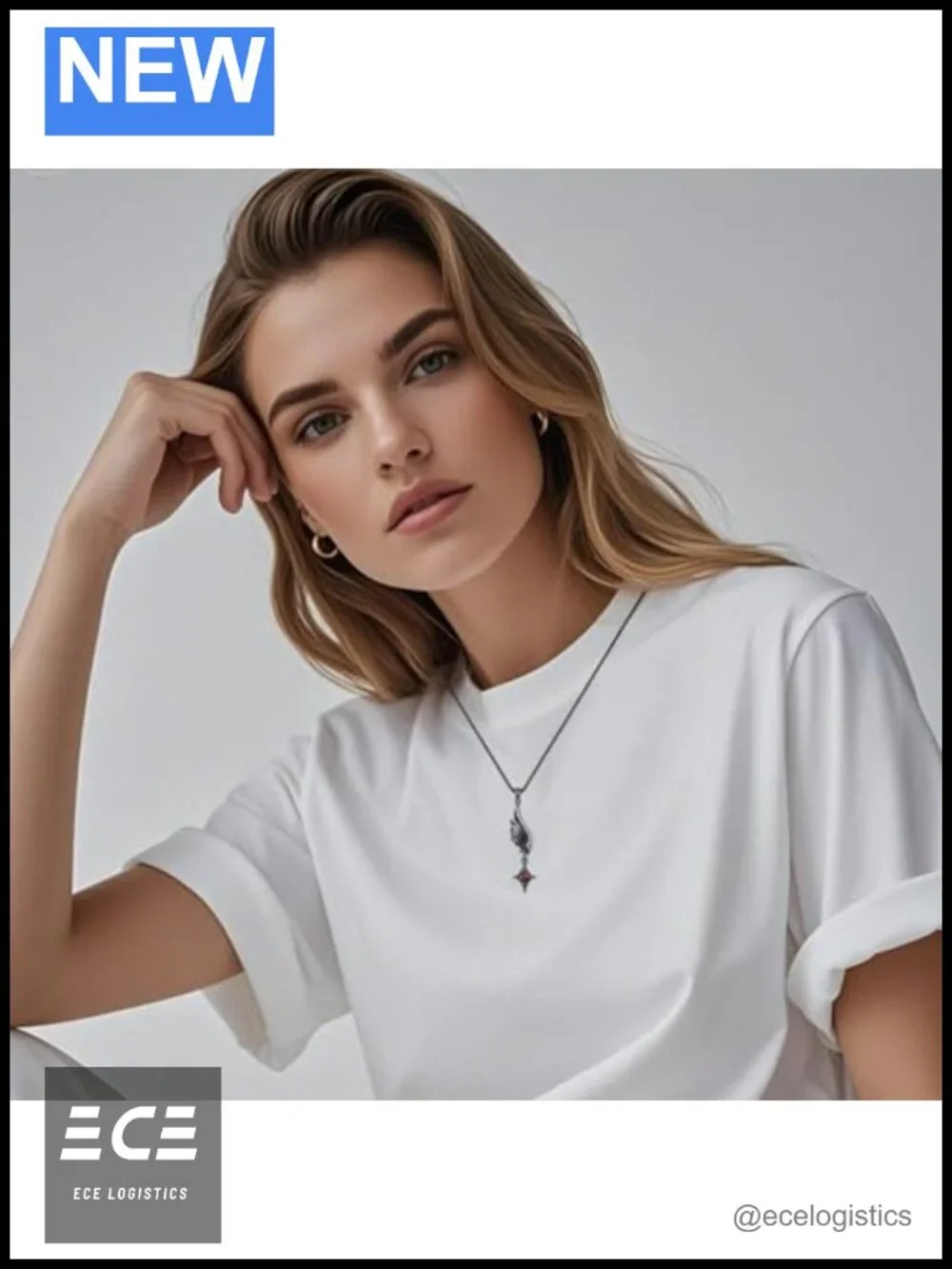 925 Sterling Silver Angel Wing Pendant Necklace Set with Zircon for Couples
